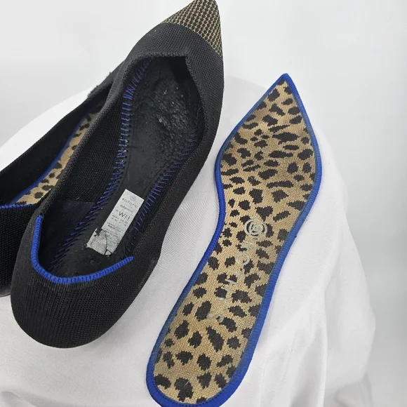 Rothy's Pointed Toe Flats | Black & Gold | Size 11 - Picture 9 of 10